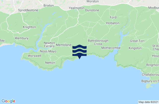 Carte des horaires des marées pour Wadham Rocks Beach, United Kingdom