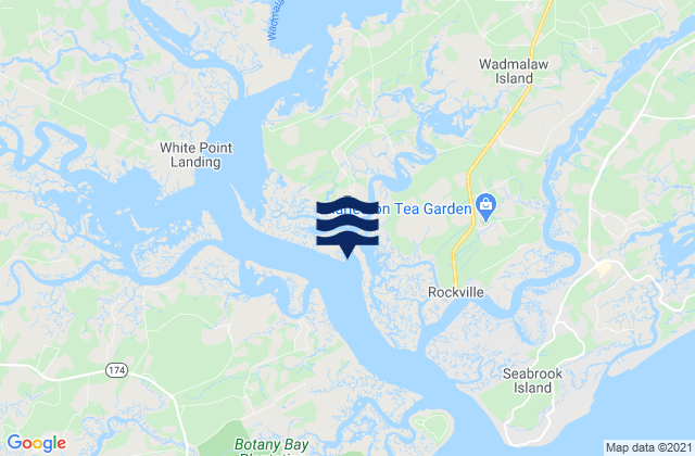 Carte des horaires des marées pour Wadmalaw Island Wadmalaw River entrance, United States