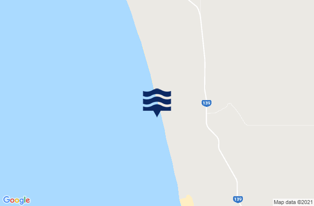 Carte des horaires des marées pour Wagoe Beach, Australia