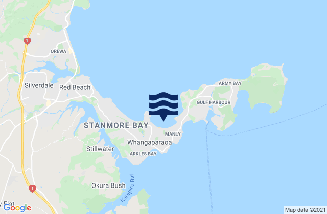 Carte des horaires des marées pour Waiau Bay, New Zealand