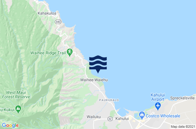Carte des horaires des marées pour Waihee-Waiehu, United States