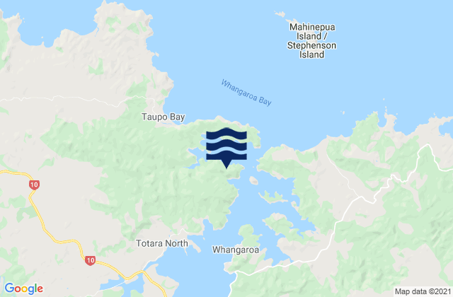 Carte des horaires des marées pour Waihi Bay, New Zealand