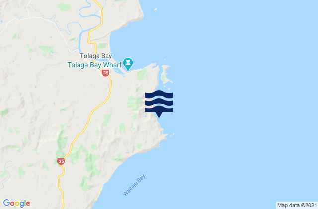 Carte des horaires des marées pour Waihi Beach, New Zealand