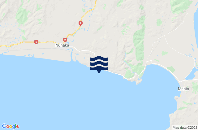 Carte des horaires des marées pour Waikokopu, New Zealand