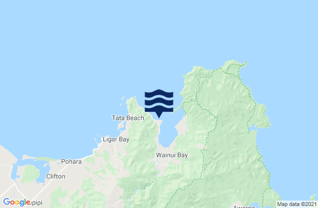 Carte des horaires des marées pour Wainui Inlet, New Zealand