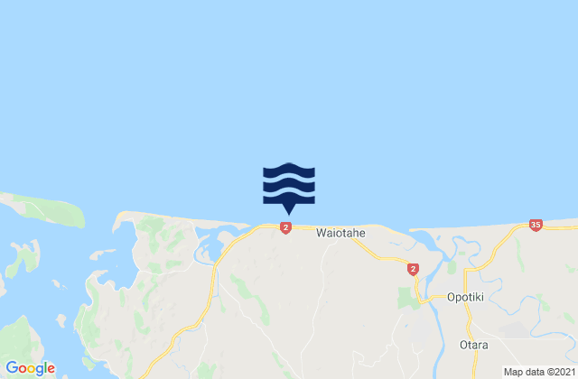 Carte des horaires des marées pour Waiotahi Beach, New Zealand