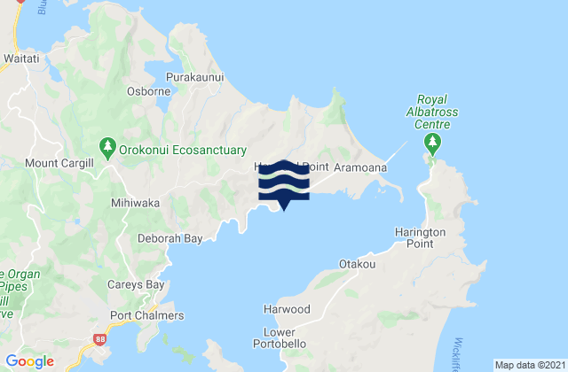 Carte des horaires des marées pour Waipuna Bay, New Zealand