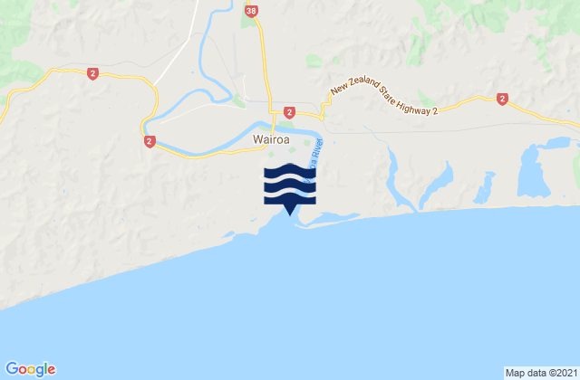 Carte des horaires des marées pour Wairoa River Mouth, New Zealand