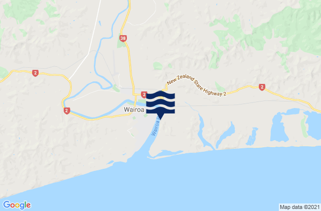 Carte des horaires des marées pour Wairoa, New Zealand