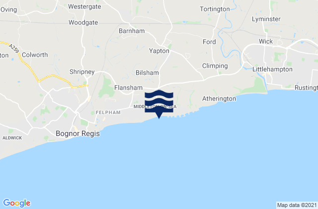 Carte des horaires des marées pour Walberton, United Kingdom