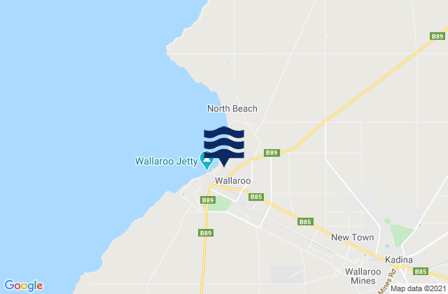 Carte des horaires des marées pour Wallaroo, Australia