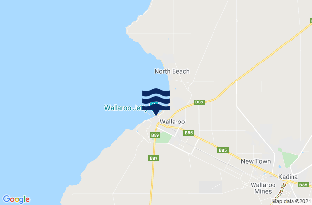 Carte des horaires des marées pour Wallaroo Port, Australia