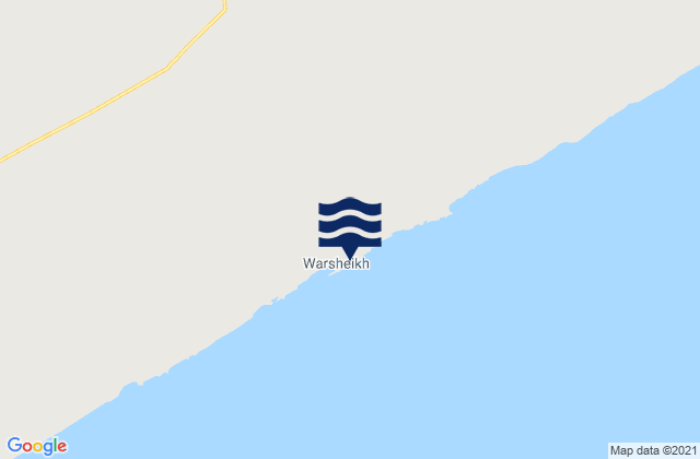 Carte des horaires des marées pour Warsheik, Somalia