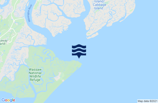 Carte des horaires des marées pour Wassaw Island N of E end Wassaw Sound, United States