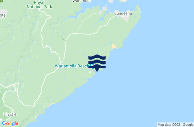 Carte des horaires des marées pour Wattamolla Beach, Australia