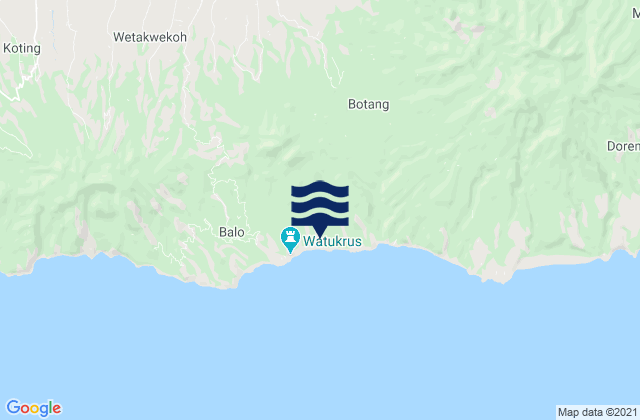 Carte des horaires des marées pour Watublapi, Indonesia
