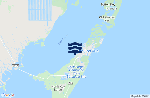 Carte des horaires des marées pour Wednesday Point (Key Largo Card Sound), United States