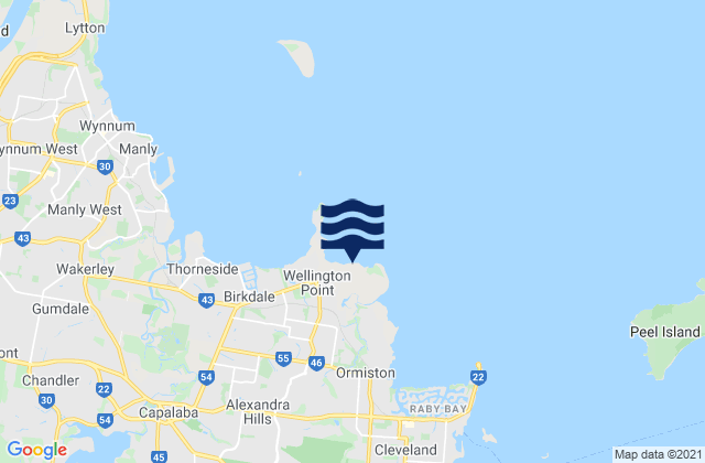Carte des horaires des marées pour Wellington Point, Australia