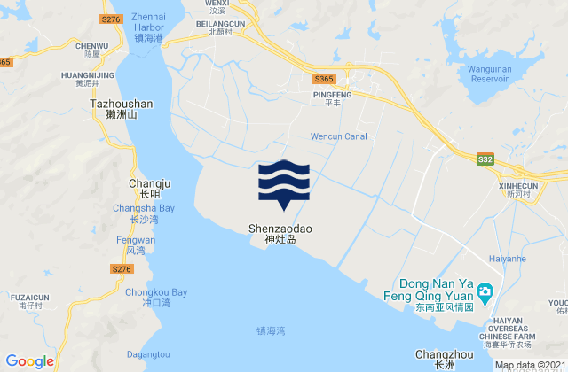 Carte des horaires des marées pour Wencun, China