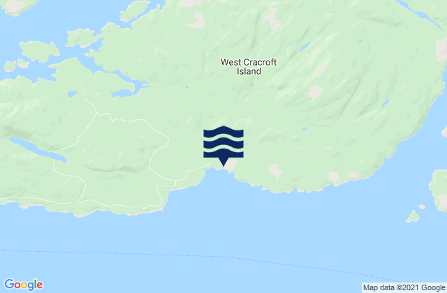 Carte des horaires des marées pour West Cracroft Island, Canada