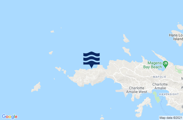 Carte des horaires des marées pour West End, U.S. Virgin Islands