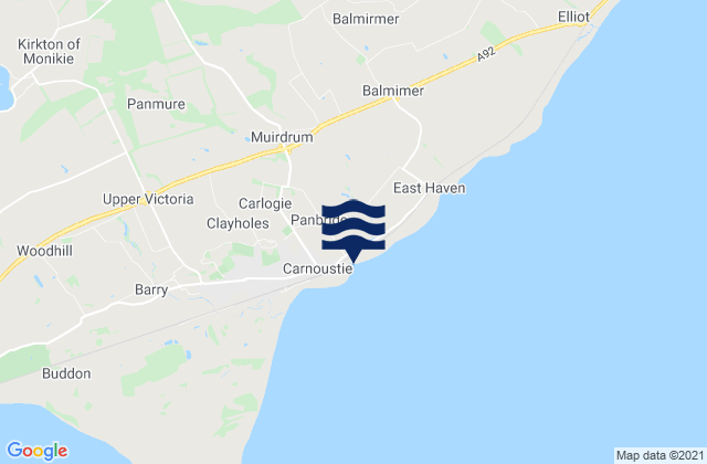Carte des horaires des marées pour West Haven Beach, United Kingdom