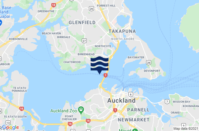 Carte des horaires des marées pour Westhaven, New Zealand