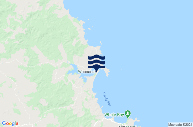 Carte des horaires des marées pour Whananaki Inlet, New Zealand