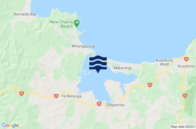 Carte des horaires des marées pour Whangapoua Harbour, New Zealand