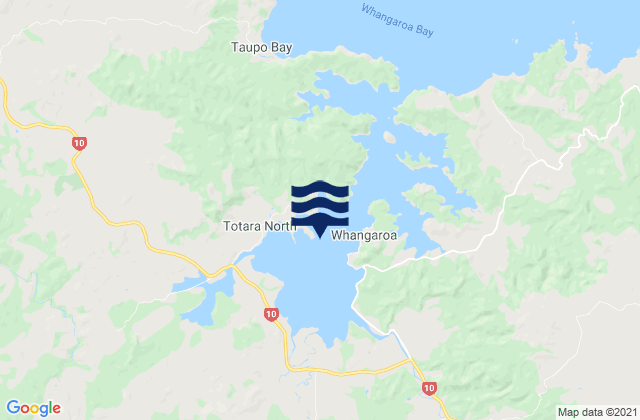 Carte des horaires des marées pour Whangaroa Harbour, New Zealand