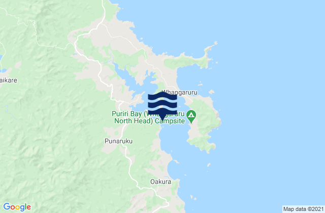 Carte des horaires des marées pour Whangaruru Harbour, New Zealand