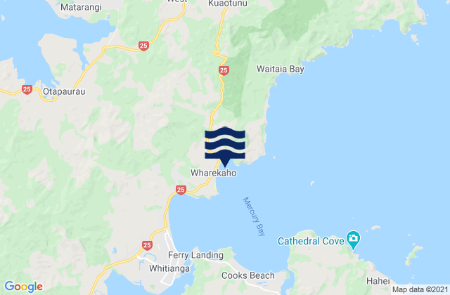 Carte des horaires des marées pour Wharekaho Beach, New Zealand