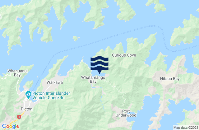 Carte des horaires des marées pour Whatamango Bay, New Zealand