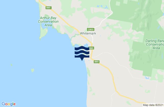 Carte des horaires des marées pour Whitemark Beach, Australia