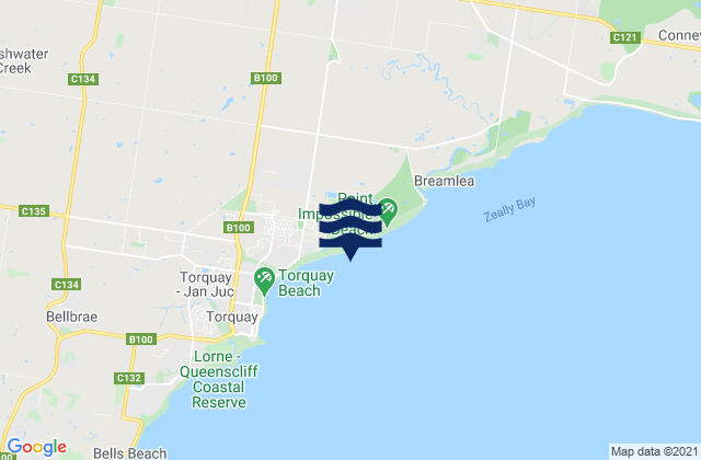 Carte des horaires des marées pour Whites Beach, Australia
