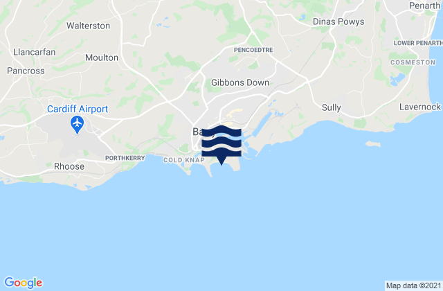Carte des horaires des marées pour Whitmore Bay Beach, United Kingdom