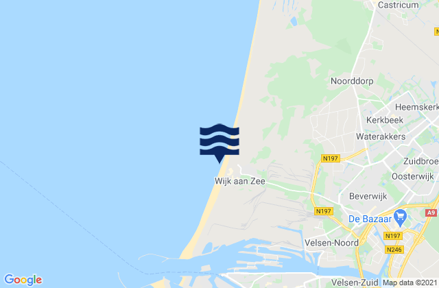 Carte des horaires des marées pour Wijk Aan Zee/Noordpier, Netherlands