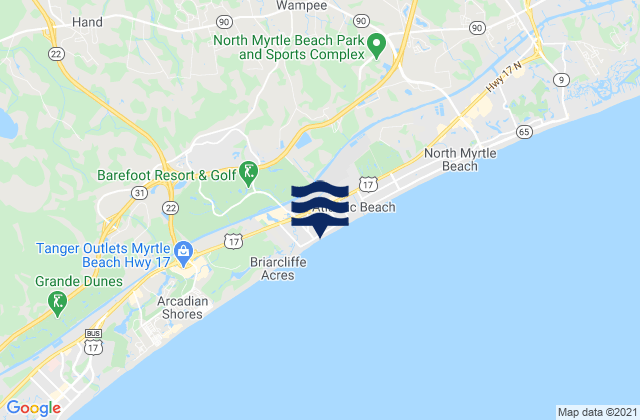 Carte des horaires des marées pour Windy Hill Beach, United States