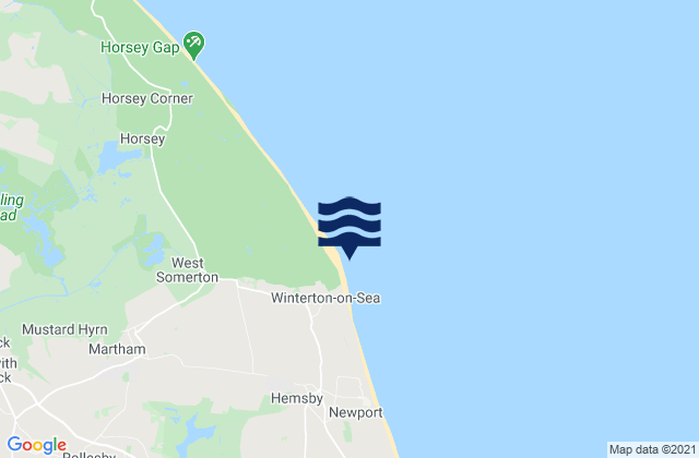 Carte des horaires des marées pour Winterton-on-Sea Beach, United Kingdom