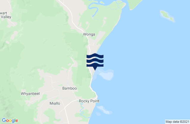 Carte des horaires des marées pour Wonga Beach, Australia