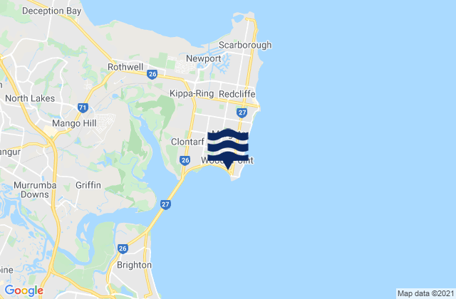 Carte des horaires des marées pour Woody Point, Australia