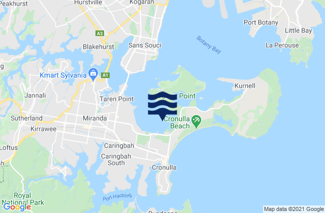 Carte des horaires des marées pour Woolooware Bay, Australia