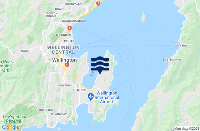 Carte des horaires des marées pour Worser Bay, New Zealand