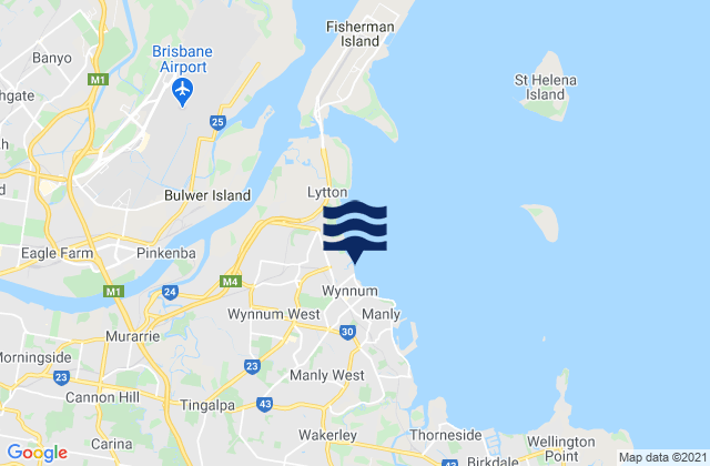 Carte des horaires des marées pour Wynnum, Australia