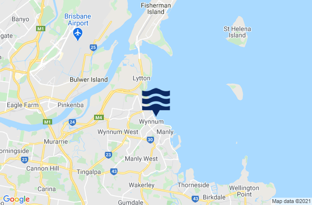 Carte des horaires des marées pour Wynnum West, Australia