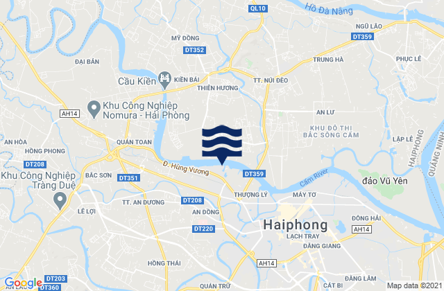 Carte des horaires des marées pour Xã An Hải, Vietnam