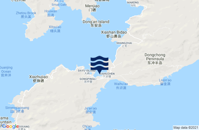 Carte des horaires des marées pour Xiahu, China