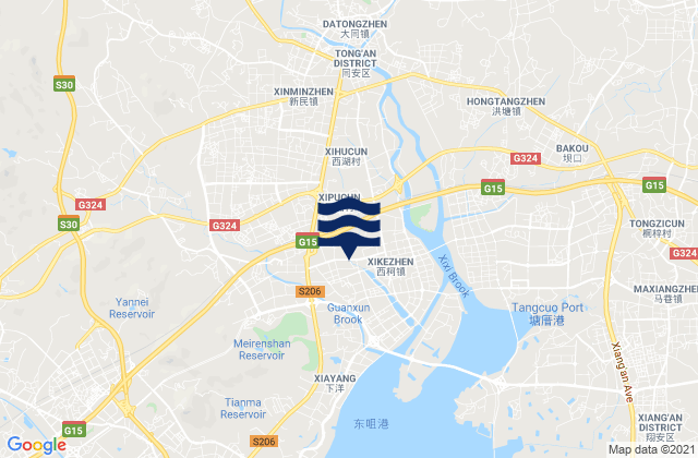 Carte des horaires des marées pour Xike, China