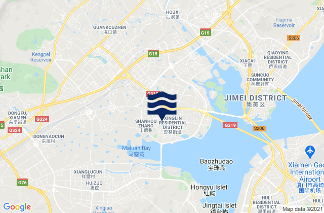 Carte des horaires des marées pour Xinglin, China