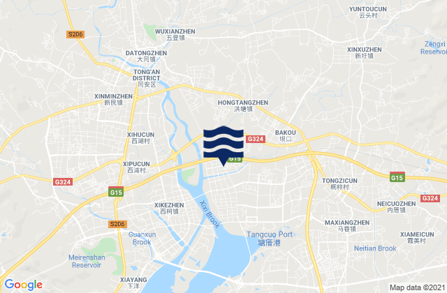 Carte des horaires des marées pour Xinxu, China